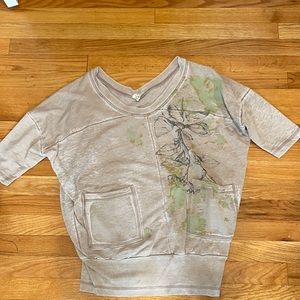 Free people short sleeve sweatshirt